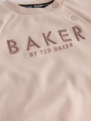 Baker by Ted Baker Green/Ecru Romper and Hat 3 Piece Set - Image 9 of 11