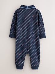 Baker by Ted Baker Navy All Over Print Polo Romper - Image 2 of 6