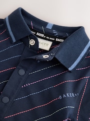 Baker by Ted Baker Navy All Over Print Polo Romper - Image 4 of 6