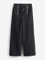 Mint Velvet מכנסי ג'ינס רחבים עם כפתור - תמונה 9 מתוך 9