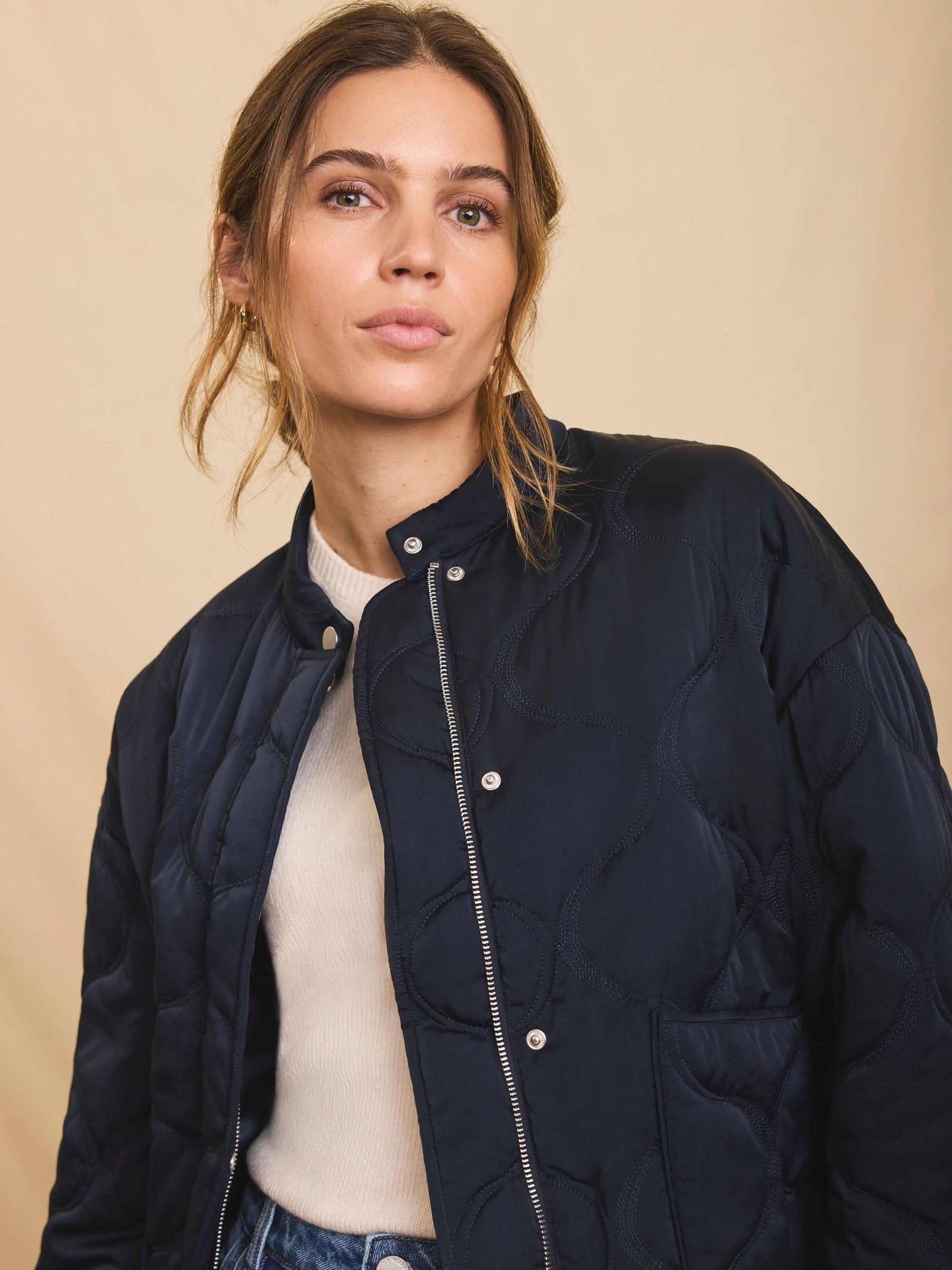 Buy Mint Velvet Blue Quilted Bomber Jacket from the Next UK online