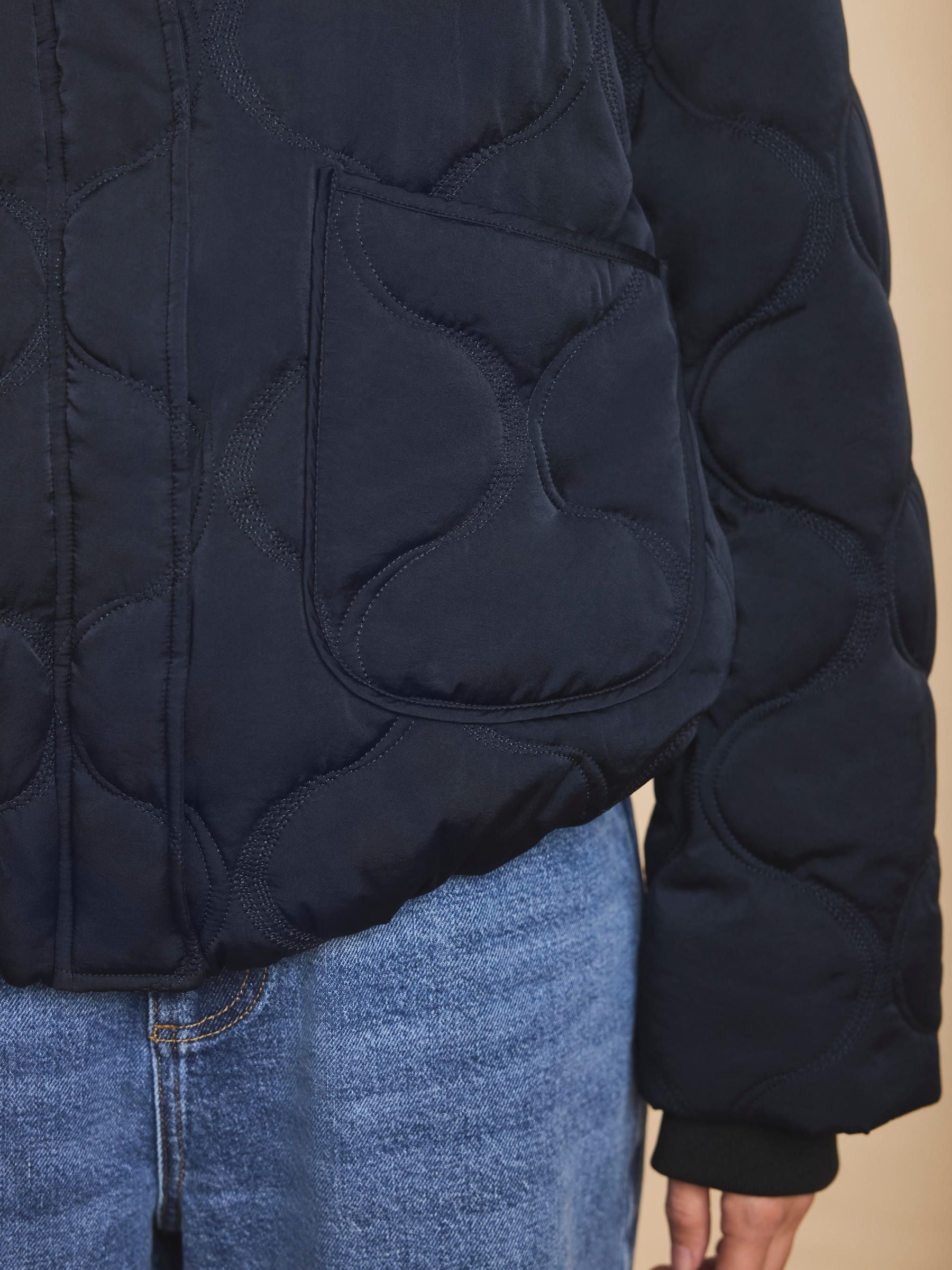 Buy Mint Velvet Blue Quilted Bomber Jacket from the Next UK online