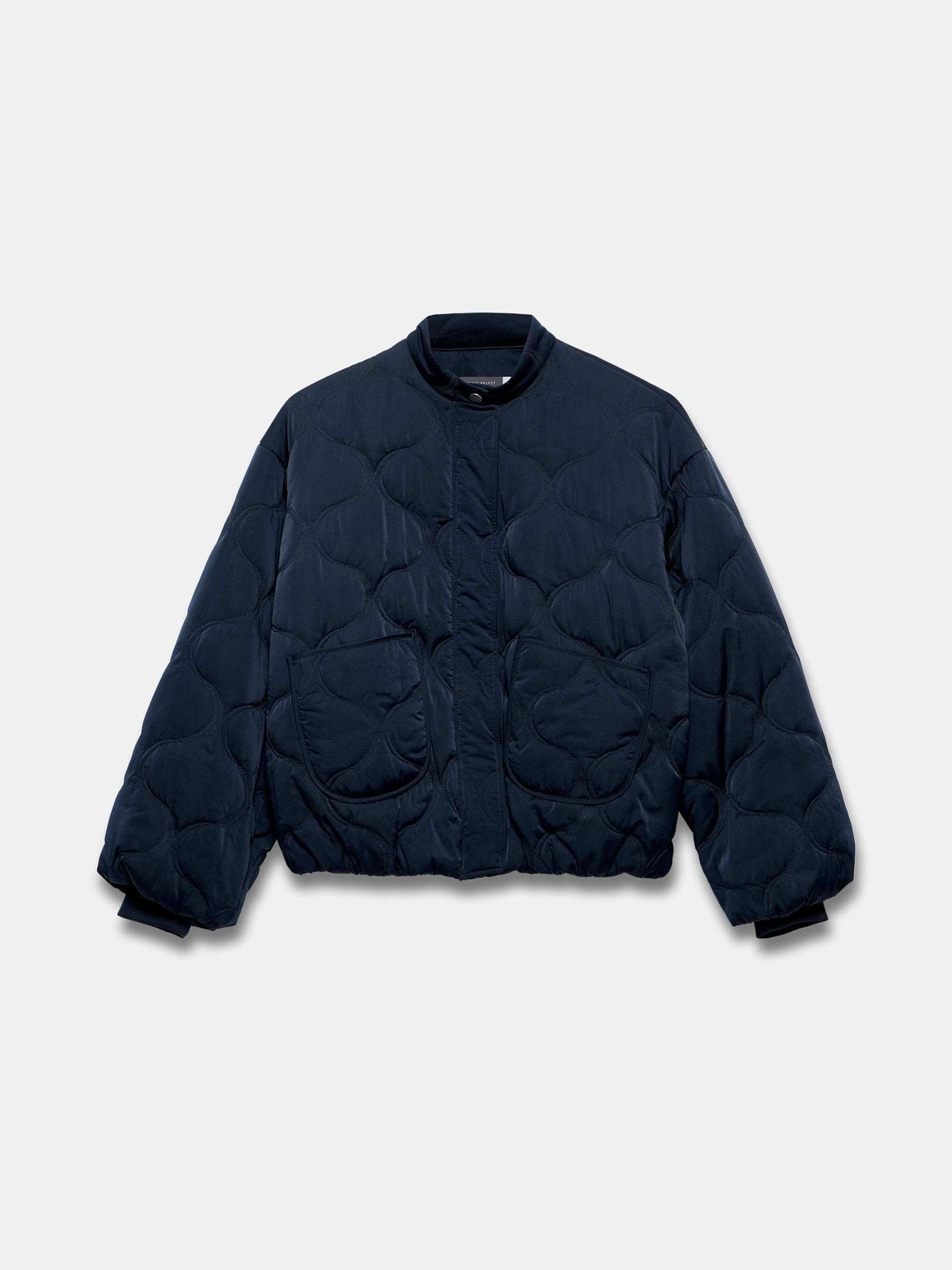 Buy Mint Velvet Blue Quilted Bomber Jacket from the Next UK online
