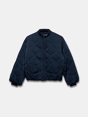 Mint Velvet Blue Quilted Bomber Jacket - Image 7 of 9