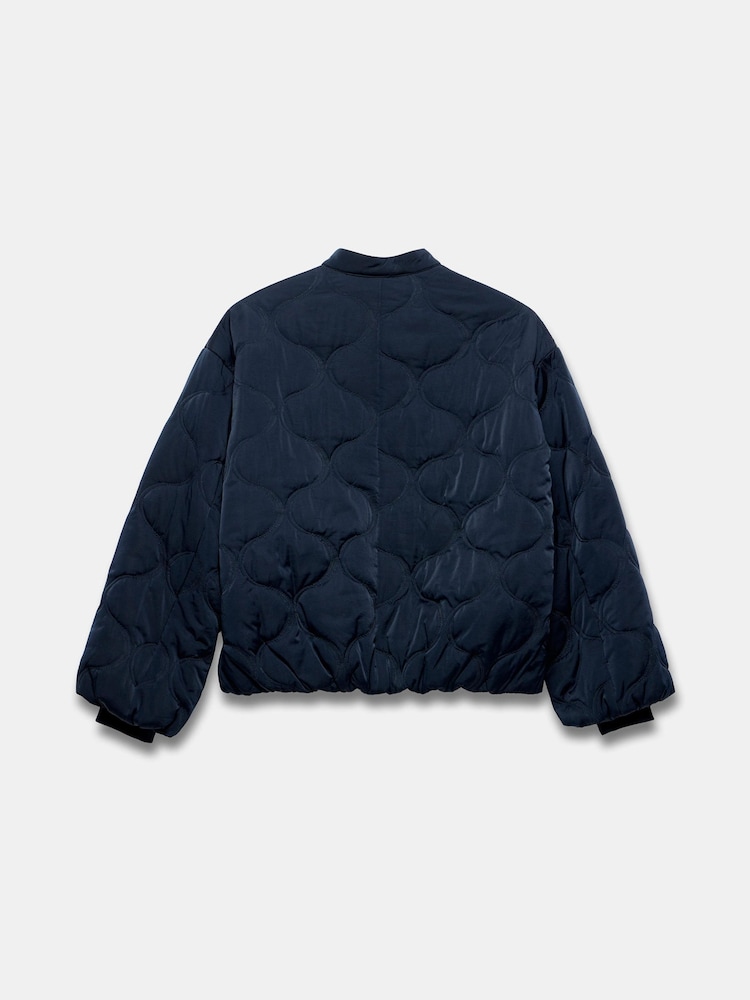 Mint Velvet Blue Quilted Bomber Jacket - Image 8 of 8