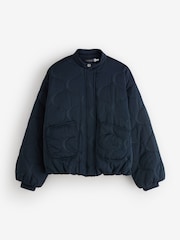 Mint Velvet Blue Quilted Bomber Jacket - Image 9 of 9