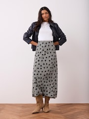 Mint Velvet Blue Heart Print Midi Skirt - Image 1 of 7