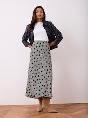 Mint Velvet Blue Heart Print Midi Skirt - Image 3 of 7