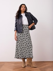 Mint Velvet Blue Heart Print Midi Skirt - Image 4 of 7