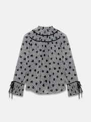 Mint Velvet Blue Heart Print Chiffon Blouse - Image 8 of 8