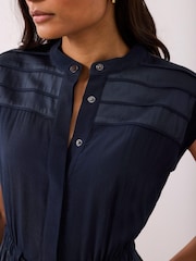 Mint Velvet Blue Utility Midi Shirt Dress - Image 4 of 8