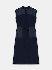 Mint Velvet Blue Utility Midi Shirt Dress - Image 7 of 8