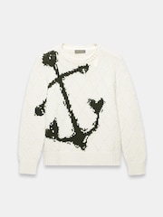 Mint Velvet White Cotton Blend Anchor Jumper - Image 7 of 8