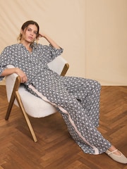 Mint Velvet Blue Geo Print Wide Trousers - Image 1 of 9