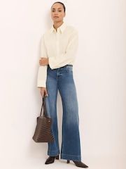 Mint Velvet Blue Ultimate Wide Jeans - Image 1 of 8