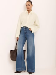 Mint Velvet Blue Ultimate Wide Jeans - Image 2 of 8