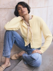 Mint Velvet Yellow Wool Blend Pocket Detail Cardigan - Image 1 of 7