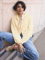 Mint Velvet Yellow Wool Blend Pocket Detail Cardigan - Image 2 of 7