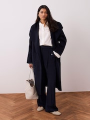 Mint Velvet Blue Hand Finished Double Breasted Coat - Image 1 of 8