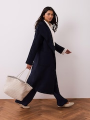 Mint Velvet Blue Hand Finished Double Breasted Coat - Image 2 of 8