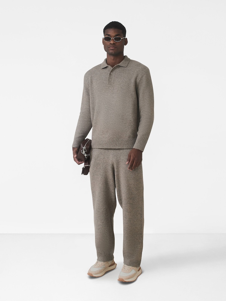 MAUVAIS Brown Montreux Knit Button Up Jumper - Image 2 of 6