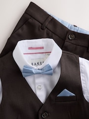 Hnědá/modrá - Baker by Ted Baker souprava košile a kalhot s vestou - Obrázek 11 z 19