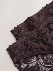 Chocolate Brown High Leg Ultimate Comfort Lace Knickers 2 Pack - Image 5 of 5