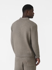 MAUVAIS Grey Montreux Knit Button Up Jumper - Image 2 of 6