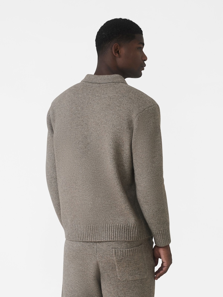 MAUVAIS Grey Montreux Knit Button Up Jumper - Image 2 of 6