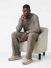 MAUVAIS Grey Montreux Knit Button Up Jumper - Image 4 of 6