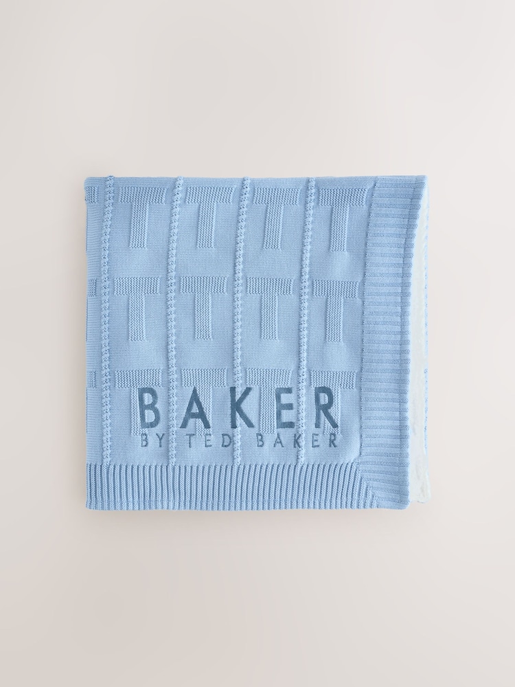 Baker by Ted Baker Blue Knitted Blanket - Image 1 of 4