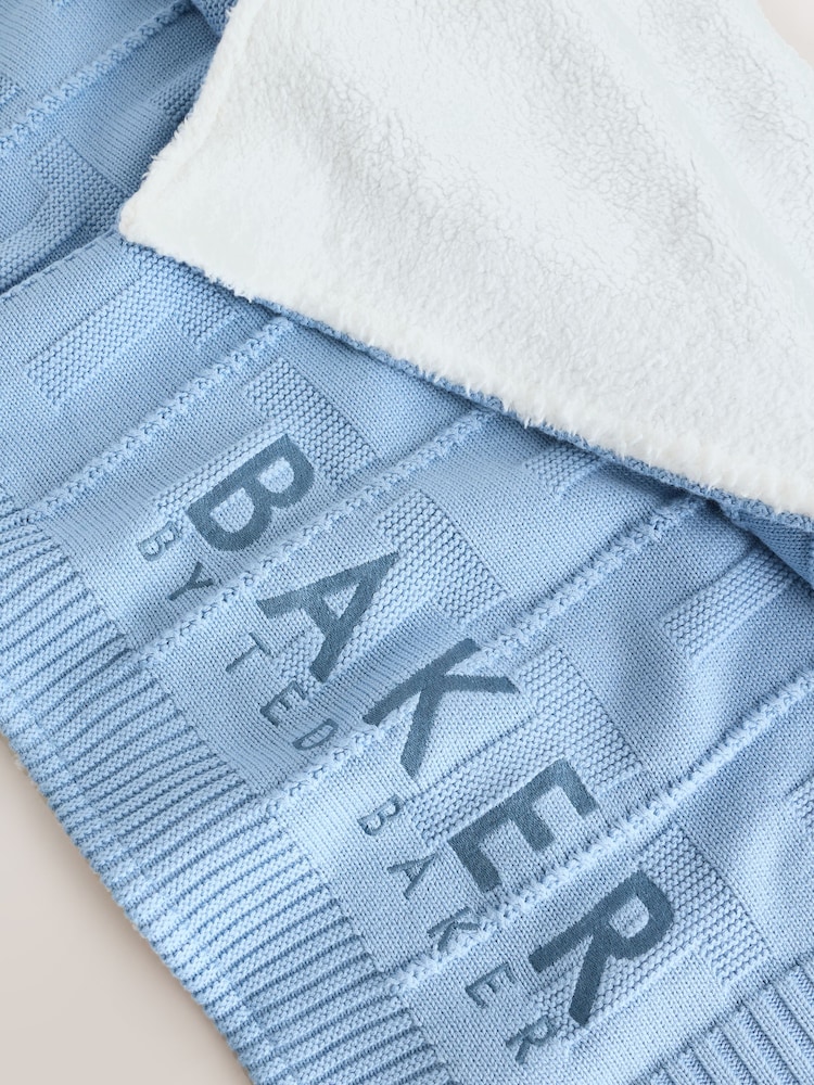 Baker by Ted Baker Blue Knitted Blanket - Image 2 of 4