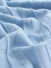Baker by Ted Baker Blue Knitted Blanket - Image 3 of 4