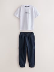 Baker by Ted Baker Navy Baker by Ted Baker Bomber Jacket, T-Shirt and Joggers Set - Image 2 of 8