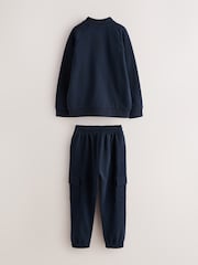 Baker by Ted Baker Navy Baker by Ted Baker Bomber Jacket, T-Shirt and Joggers Set - Image 3 of 8