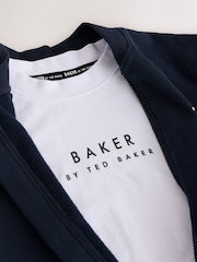Baker by Ted Baker Navy Baker by Ted Baker Bomber Jacket, T-Shirt and Joggers Set - Image 5 of 8