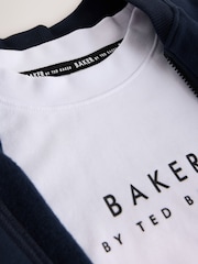 Baker by Ted Baker Navy Baker by Ted Baker Bomber Jacket, T-Shirt and Joggers Set - Image 6 of 8
