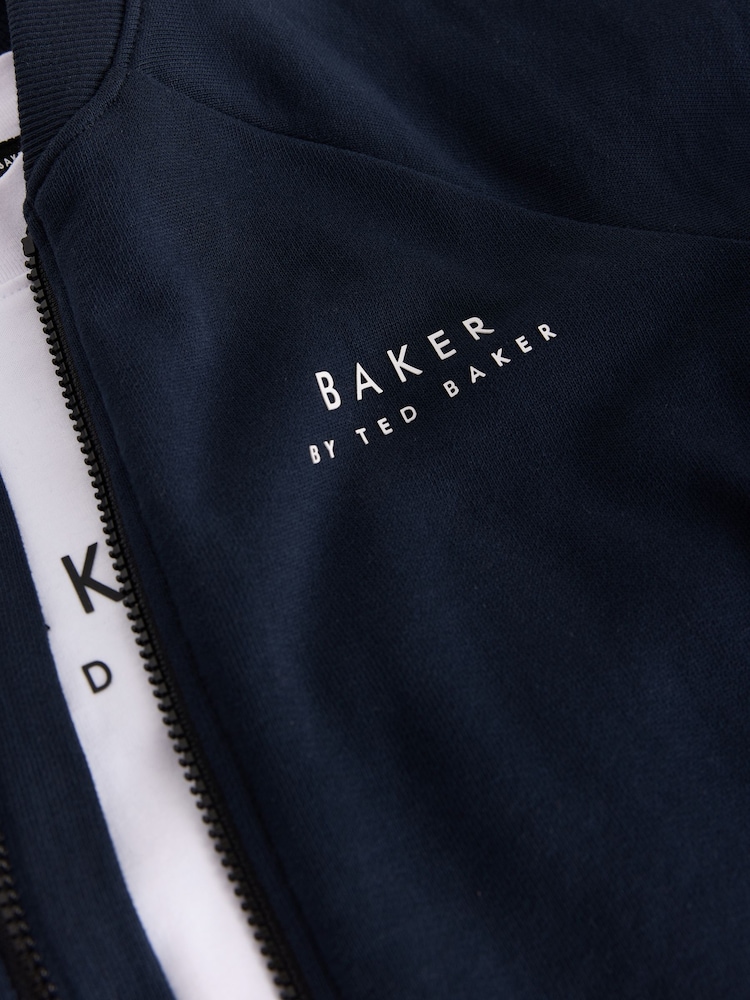Baker by Ted Baker Navy Baker by Ted Baker Bomber Jacket, T-Shirt and Joggers Set - Image 8 of 8