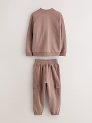 Baker by Ted Baker Brown Baker by Ted Baker Bomber Jacket, T-Shirt and Joggers Set - Image 10 of 14