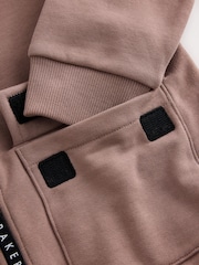 Baker by Ted Baker Brown Baker by Ted Baker Bomber Jacket, T-Shirt and Joggers Set - Image 13 of 14