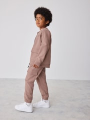 Baker by Ted Baker Brown Baker by Ted Baker Bomber Jacket, T-Shirt and Joggers Set - Image 3 of 14