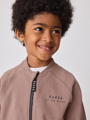 Baker by Ted Baker Brown Baker by Ted Baker Bomber Jacket, T-Shirt and Joggers Set - Image 6 of 14