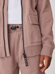 Baker by Ted Baker Brown Baker by Ted Baker Bomber Jacket, T-Shirt and Joggers Set - Image 7 of 14