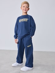 Baker by Ted Baker Blue Baker by Ted Baker Oversized Sweatshirt and Wide Leg Joggers Set - Image 1 of 14