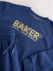 Baker by Ted Baker Blue Baker by Ted Baker Oversized Sweatshirt and Wide Leg Joggers Set - Image 10 of 14