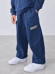 Baker by Ted Baker Blue Baker by Ted Baker Oversized Sweatshirt and Wide Leg Joggers Set - Image 3 of 14