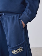 Baker by Ted Baker Blue Baker by Ted Baker Oversized Sweatshirt and Wide Leg Joggers Set - Image 6 of 14