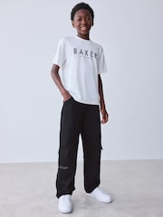 Baker by Ted Baker Black Straight Leg Cargo Trousers - Image 2 of 11