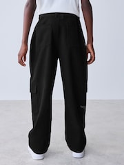 Baker by Ted Baker Black Straight Leg Cargo Trousers - Image 3 of 11