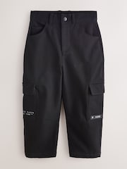 Baker by Ted Baker Black Straight Leg Cargo Trousers - Image 6 of 11